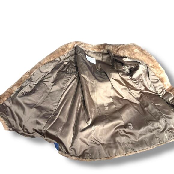 Vintage 60s A Herman Furs Brown Mink Fur Coat Mid Length Lined Classic Luxury - Picture 13 of 16